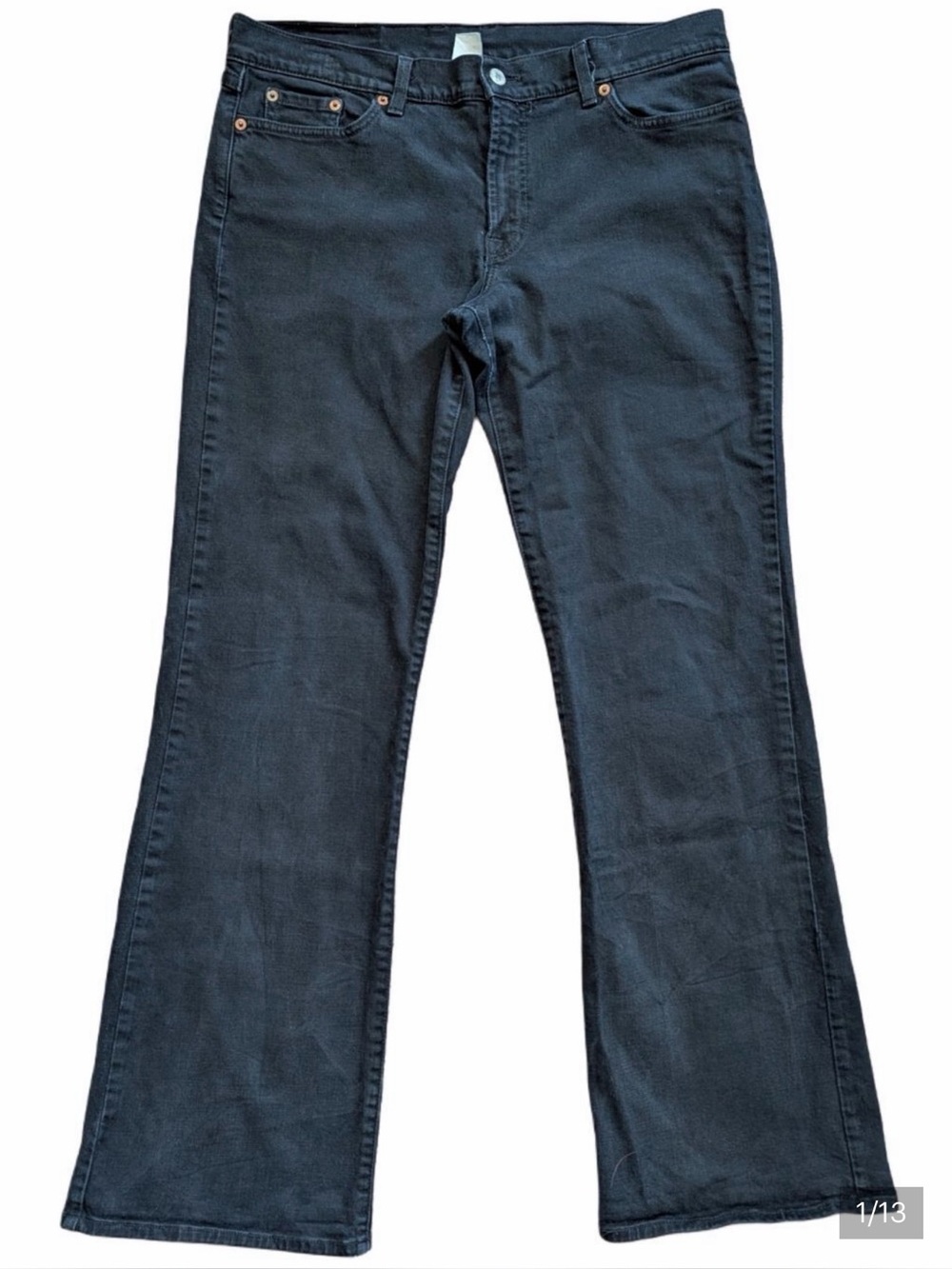 Lucky Brand Dungarees Womens Black Vintage Mid Rise Flare Jeans 16/33 Regular